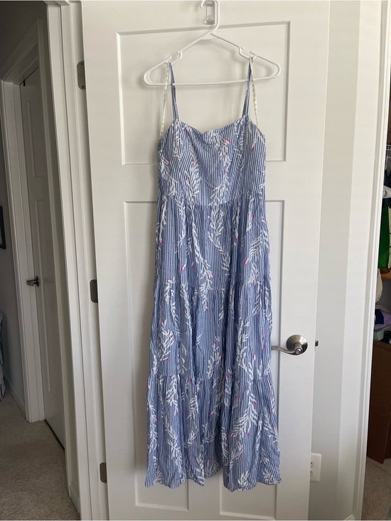 Lilly Pulitzer Dresses & Skirts - Lilly Pulitzer Light Blue Striped Floral Maxi Dress - Spaghetti Strap